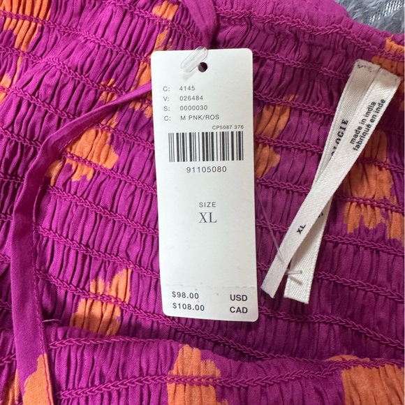 By Anthropologie Women’s Off The Shoulder Smocked Midi Dress Pink XL - Picture 3 of 9